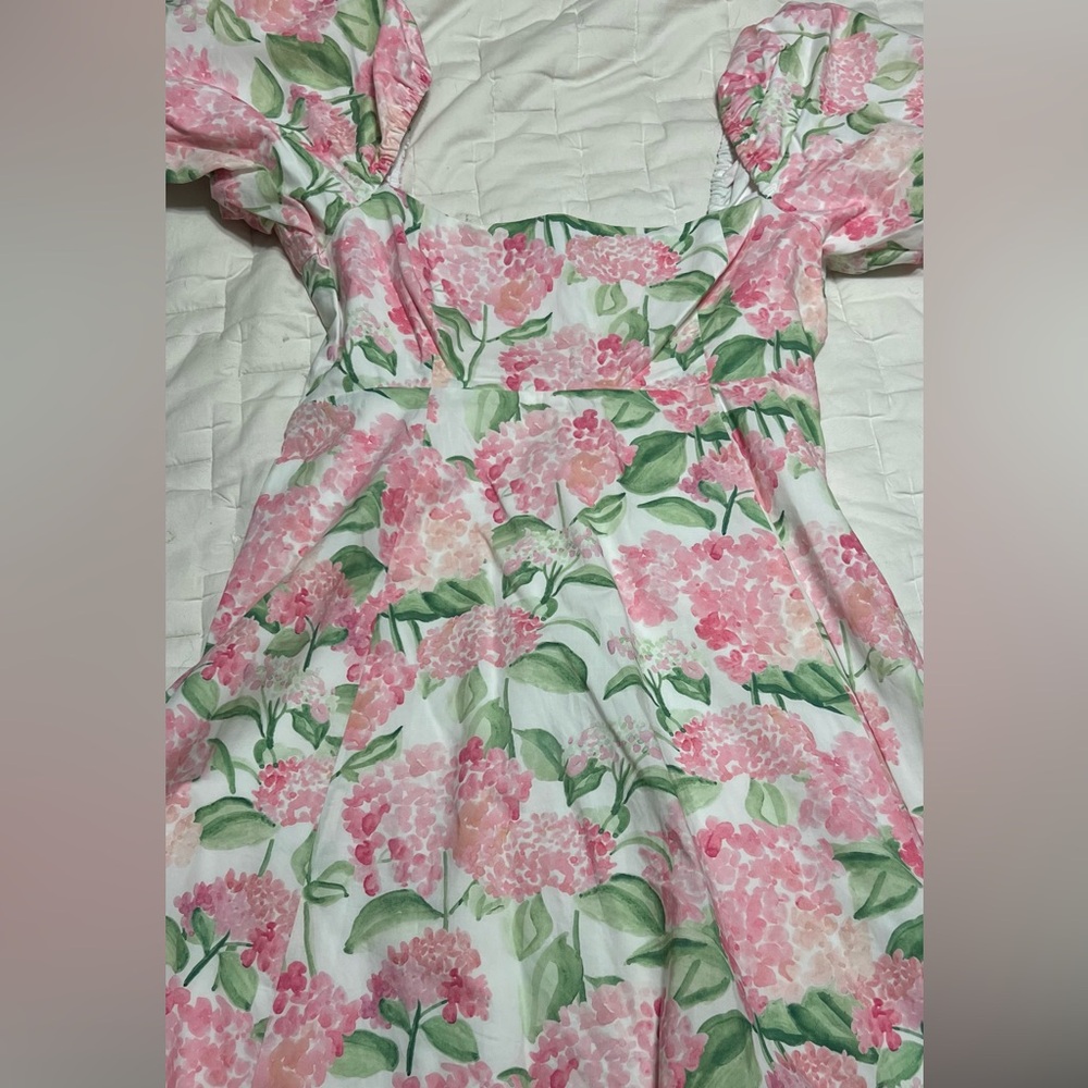 🦄🦄🦄 RARE EUC pink hydrangea (exclusive Nantucket print) HHH Mini Matilda, size M